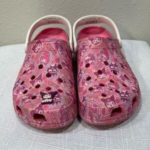 Hello Kitty & Friends Pink Crocs Women’s Size 12 Men’s Size 12 Sandals Shoes EUC